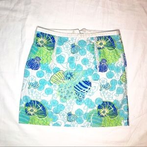 Lilly Pulitzer Blue Scallop Mini Skirt Size 0